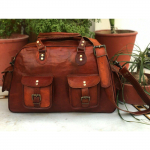 16-tolline naiste &otilde;hukabiini reisikott, nahast Holdall vintage n&auml;dalavahetuse &ouml;&ouml;bikott 12 x 16 x 6 in pruun