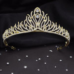 Mood Kuldv&auml;rvid Rhinestone Pruudikroon Peapael Pruudi Tiaras Peakate ballile Pulmakleit Juuksed Ehted Printsess Diadem