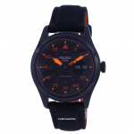 Seiko 5 Sports Flieger nailonist musta numbrilauaga automaatne SRPH33K1 100M meeste k&auml;ekell