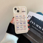 2023 Calendar Ins Lucky telefoni&uuml;mbris, nahast tagakaas Iphone 11 12 Promax 13 14 Pro Max Plus Xsmax Xr X Cute Shell Conque jaoks for iphone X XS
