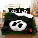 3D Panda Printing Fashion Kodu voodipesu &Uuml;he kaheinimesevoodi t&auml;issuuruses padjap&uuml;&uuml;r ja tekikate 2/3 mikrokiust kodukaunistust UK Single 135x200cm