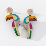 Pinkdudu Suvine Loominguline Mitmev&auml;rviline Papagoi K&otilde;rvar&otilde;ngad Mood Armas V&otilde;luv Multikas Linnuk&otilde;rvar&otilde;ngas Naistele Ehted PD1209 sinine