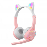 Juhtmeta k&otilde;rvaklapid armas kassik&otilde;rv Bluetooth 5.0 peakomplekt RGB stereomuusika kiiver mobiiltelefon mikrofoniga k&otilde;rvaklapid lastele kingitus roosa
