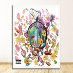 Juice Wrld Death Race for Love Kuum album R&auml;pp Hip Hop Muusika Staar Kunst L&otilde;uend Maalimine Plakat Sein Kodukaunistus Quadro Cuadros Ilma raamita 30*40cm