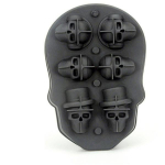 6 in 1 DIY Skull Ice Mold Skull Ice Ball Maker 3D kolmem&otilde;&otilde;tmeline kandikuvormid Silikoonist viski j&auml;&auml;kuubik, k&uuml;psisevorm 6holes-1pcs with funnel must