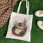 Naiste akvarell Aniaml Shopper korduvkasutatav ostukott L&otilde;uendikott Anime kott Harajuku kandekott Suure mahutavusega &otilde;lakott k&auml;ekott 24*26cm