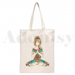 Namaste Mother Fcker Vintage Naljakad k&auml;ekotid &Otilde;lakotid Vabaaja ostlemine T&uuml;drukute K&auml;ekott Naiste Elegantne l&otilde;uendist kott 24*26cm