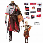 Anime Impact Five Kasen Cosplay Kaedehara Kazuha Cosplay Kost&uuml;&uuml;m Kimono Halloweeni karnevali Samurai Kost&uuml;&uuml;m Rekvisiidi Parukas L-Kazuha Costume 2