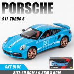1:24 skaala 911 turboga metallist sportautode sulamist mudelautode survevalu ja m&auml;nguautode simulatsiooni heli- ja valguskollektsioon, kingitus lastele 1/24-21x9x6cm sinine