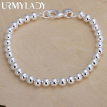 925 Sterling h&otilde;be K&auml;ev&otilde;rud mood Ehted v&otilde;lu naistele Kett 6MM helmed Kett 20cm