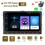 Uus 2 Din autoraadio Android multimeediumipleier Carplay Auto jaoks VW Volkswagen Golf Polo Tiguan Passat b7 b6 SEAT Leon Skoda Octavia 2+32GB 2+32GB