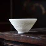 Lambarasv jadevalge portselanist teetass individuaalne omanikutass s&uuml;vendiga nikerdatud bambusest k&uuml;bara tass 100ML Kung Fu teekauss 100ML