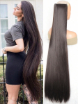Aosiwig s&uuml;nteetiline &uuml;lipikk sirge 100 cm 5 juuksepikendusega klambriga naturaalsed juuksed mustad blondid v&otilde;ltsjuuksed naistele 40inches-100cm