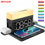 15w 6-&uuml;hes kiire juhtmevaba laadimise doki alus iPhone 14 13 12 Xiaomi elektrijaama &auml;ratuskella LED laualamp Airpodidele Iwatch as picture must