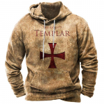 Meeste Pullover Hoodie Pusa kapuutsiga Holy Knight Print Daily Sport Streetwear Designer S&uuml;gisr&otilde;ivad R&otilde;ivad Meeste kapuutsid L