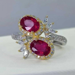 SACE GEMS 925 Sterling H&otilde;be, 5*7 mm Naturaalne Rubiinist S&otilde;rmused Naistele Kokteilipeol peened ehted punane