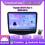 Androidi autoraadio Toyota RAV4 Rav 4 jaoks 2005&ndash;2013 koos nupunupuga 10-tolline multimeediumipleier Navigatsioon GPS Carplay 2+32GB