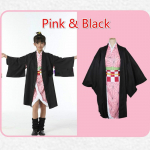 Kids Anime Deemonitapja Kimetsu No Yaiba Tanjirou Kamado Nezuko Zenitsu Shinobu Cosplay Naiste Kimono Cosplay Kost&uuml;&uuml;m Parukas 150cm