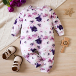 Vasts&uuml;ndinud beebipoistele t&uuml;drukutele m&otilde;eldud pidžaama, pikkade varrukatega lilleline kombinesoon, imikute riided 9-12m sinine