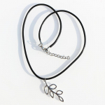 Naiste vintage sametmust kaelakee reguleeritav Camellia Flower Bohemian Leaf kaelakee