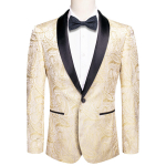 Meeste &uuml;likond, lilleline Paisley smoking, suletav krae, kaherealine bleiser pulmadeks S