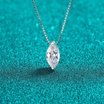 Uus 2023. aasta trendikas D v&auml;rviga 1CT 5*10mm Marquise Cut Moissanite teemantripatsiga kaelakee naistele S925 h&otilde;bedased kaelakeed 41-50cm&1CT 5X10mm blue