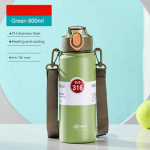 800 ml roostevabast terasest termospudel koduk&ouml;&ouml;k veepudelid k&ouml;&ouml;gin&otilde;ud kaasaskantav kaanega kohvik&otilde;rretass 800ml sinine