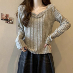 Suure suurusega naiste kandilise kaelusega s&uuml;gis-/talvised pikkade varrukatega sisemised silmkoelised s&auml;rgid L hall