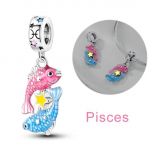 Fluorestseeruv Kaheteistk&uuml;mne T&auml;htkuju T&auml;hem&auml;rk 925 Sterling H&otilde;bedast T&auml;htkuju helmed Amuletid sobivad originaaliksUus K&auml;ev&otilde;ru kaelakee DIY valge