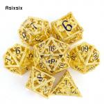 7 tk kuldne must lendav draakoni metallist t&auml;ring, &otilde;&otilde;nes metallist mitmetahuline t&auml;ringukomplekt, mis sobib rollim&auml;nguks RPG lauam&auml;ngu kaardim&auml;nguks mitmev&auml;rviline