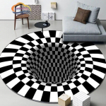 Must-valge stereovisioon ps&uuml;hhedeelne &uuml;mmargune Vaibad v&otilde;re elutuba magamistoa p&otilde;randamatt 3D illusioon l&otilde;ksvaip 60cmx60cm