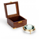 Luup Maritime 10 cm messingist luup klaaskaanega puidust karbis Suurendaja, Katedraali luup