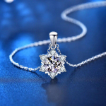 Moissanite'i lumehelbe ripatsiga kaelakeed naistele 925 Sterling h&otilde;bedane t&uuml;druku teemantkaelakee peen ehe pulmakihlus kingitus 45cm