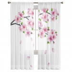 Dream Cherry Blossom roosad l&auml;bipaistvad kardinad t&uuml;drukutele lastele Magamistoa K&ouml;&ouml;k Aknakatted kardinad Kodukaunistus 135W x 114H(cm)