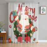 J&otilde;uluvana kingitud t&uuml;llkardinad elutoa kaunistamiseks Moodsad &scaron;ifoonist l&auml;bipaistvad j&otilde;ulukardinad 135W x 114H(cm)