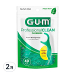 Gum Y-kujuline Professional Clean &uuml;hekordselt kasutatav hambaniit 891, 40 t&uuml;kki, 2 t&uuml;kki