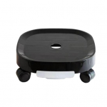 Lillepotialus koos rullikuga liigutatava restiga, p&otilde;hjaga, tugeva laagriga, veekindla kattega m&auml;danemisvastane juurte lillealus Aiavaru 22cm must