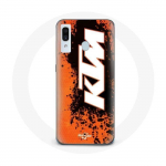 Coque pour Samsung Galaxy A20e KTM Logo blanc fond orange
