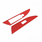 Soft Carbon Fiber Style Car Window Lift Button Panel Frame Cover Sticker For BMW 8 series G14 G15 -2023 Auto Accessories punane