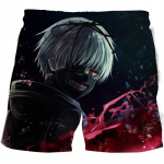 Br&auml;ndi l&uuml;hikesed p&uuml;ksid Anime Tokyo Ghoul 3D prinditud rannap&uuml;ksid meeste naiste t&auml;navar&otilde;ivad Harajuku stiilis suvised vabaaja ujumisp&uuml;ksid 4XL