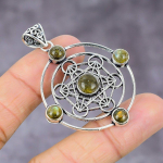 Natural Labradorite Gemstone Handmade 925 Sterling Silver Pendant 2.17 m4b22