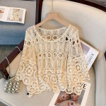 Pitsist &otilde;&otilde;nsaga v&otilde;rks&auml;rk naiste suvise mikro-prantsuse stiilis j&auml;&auml;siidist salendav ja k&otilde;htu katva &otilde;huke topp One Size beež