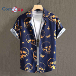 Navy Orange Skull Vintage Style Suves&auml;rk Meeste riided L&uuml;hikeste varrukatega vabaaja s&auml;rgid Meestele Pluus Uus S sinine