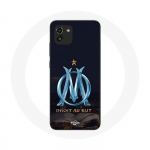 Coque Samsung Galaxy A03 OM logo bleu et dor&eacute;e stade