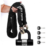 BIGLUFU mootorratta ketilukk 120 cm/4 jalga raskeveokite jalgratta ketilukk vargusvastane, vastupidav l&otilde;ikekindel 12 mm paksune turvarattakett 4 v&otilde;tmega 16 mm U 100cm/3.3ft x 15mm Diamet