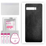 apgo Protective Skin Sticker for the back compatible with Asus ROG Phone 3 ZS661KS, Wrap Film, Foil, Vinyl - Pattern Black Leather