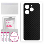 apgo Protective Skin Sticker for the back compatible with Tecno Spark 10 Pro, Wrap Film, Foil, Vinyl - Pattern Carbon Black