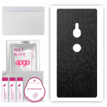 apgo Protective Skin Sticker for the back compatible with Sony Xperia XZ2, Wrap Film, Foil, Vinyl - Pattern Black Honeycomb