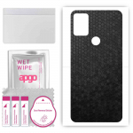 apgo Protective Skin Sticker for the back compatible with Umidigi A9 Pro 2021, Wrap Film, Foil, Vinyl - Pattern Black Honeycomb