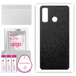 apgo Protective Skin Sticker for the back compatible with Tecno Camon 15, Wrap Film, Foil, Vinyl - Pattern Black Honeycomb